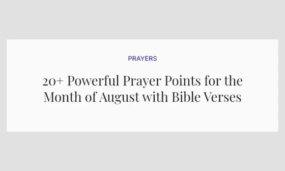 20+ Powerful Prayer Points for the Month of August with Bible Verses