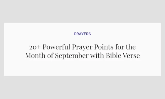 20+ Powerful Prayer Points for the Month of September with Bible Verses