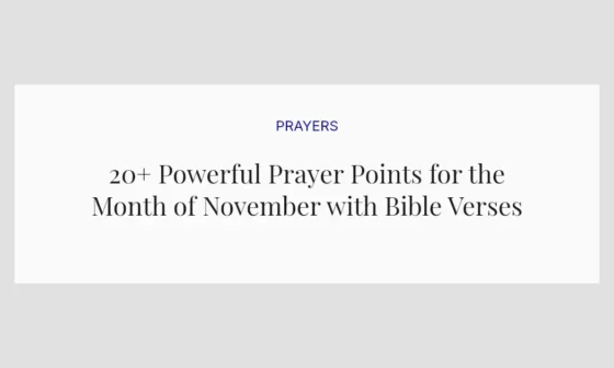 20+ Powerful Prayer Points for the Month of November with Bible Verses
